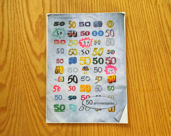 50 anniversaries. From the private collection of Freek Lomme