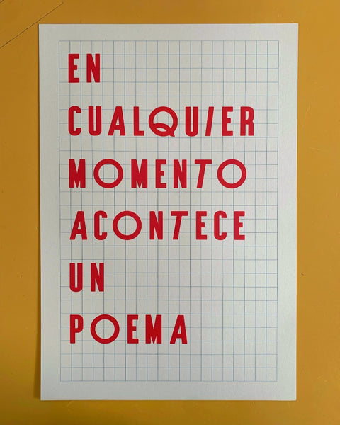 Cartel En cualquier momento acontece un poema