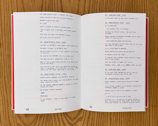 Ex Machina Screenplay Book, Alex Garland